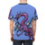 T-shirt design featuring a penguin and dragon flying together in a whimsical, vibrant fantasy artwork - men back