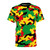 Reggae-inspired camouflage design t-shirt