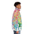 Colorful rainbow paint splatter puffer jacket - men side right