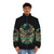 A chilling "Welcome To Your Nightmare" puffer jacket, perfect for horror movie fans. - men front