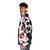 A black puffer jacket with the Monokuma design from the Danganronpa series. - men side left