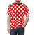 Model wearing a red and white polka dot printed AOP t-shirt - men front