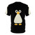 Graphic t-shirt featuring a cute, silly penguin cartoon on a background with arctic wildlife - Back