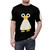 Graphic t-shirt featuring a cute, silly penguin cartoon on a background with arctic wildlife - men front