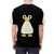 Graphic t-shirt featuring a cute, silly penguin cartoon on a background with arctic wildlife - men back