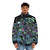 Outer Banks Welcome Sign Puffer Jacket featuring cobalt blue, orange, and yellow colors - men front
