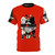 Alternative red t-shirt with a bold skull and ghost design, perfect for fans of punk rock, horror, and British music.