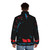 Fighter 1 Puffer Jacket with Ryu's signature Hadoken move from the Street Fighter video game series - men back