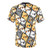 Vibrant AOP t-shirt featuring a chubby, cute cockatiel in a party setting with a colorful tropical pattern - Back
