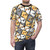 Vibrant AOP t-shirt featuring a chubby, cute cockatiel in a party setting with a colorful tropical pattern - men front