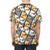 Vibrant AOP t-shirt featuring a chubby, cute cockatiel in a party setting with a colorful tropical pattern - men back