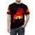 Stylized t-shirt design featuring red and black colors inspired by the Red Dead video game series - men front