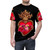 Vibrant red t-shirt with sacred heart and immaculate heart design - men front
