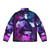 Vibrant 90s-style graphic design puffer jacket featuring Rain World's slugcat character - Back