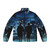 A blue puffer jacket inspired by the iconic movie Fight Club