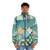 Adventure Time Field of Flowers Puffer Jacket with Finn and Jake - men front