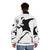 Rage Flower Bomber Stencil Puffer Jacket featuring a Banksy-inspired design - men back