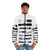 Minimalist design puffer jacket with Star Wars movie logo and characters - men front