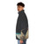 Vintage puffer jacket against a surreal, cosmic backdrop - men side left