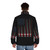 Patriotic fencing USA flag puffer jacket for fencers - men back