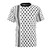 Keffiyeh-inspired all-over print t-shirt with handala symbol, representing solidarity with Palestine