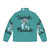 Feminist mermaid puffer jacket featuring a whimsical mermaid design and empowering feminist message - Back