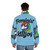 Feminist Killjoy Unicorn Art Puffer Jacket featuring a bold, colorful unicorn graphic design - men back