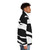 Stylish puffer jacket with abstract art graphic design - men side right