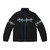 Puffer jacket with sound wave graphic design
