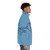A puffer jacket featuring a stabby narwhal design, a humorous and cute animal-themed outerwear piece. - men side right