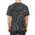 Realistic two-tone octopus illustration with intricate line art and tentacle design on a t-shirt. - men back