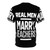 Man wearing a stylish AOP t-shirt with the text "Marry a Teacher" - Back