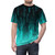 Abstract digital t-shirt design with futuristic tech-inspired geometric pattern in blue, sea, and sky colors - men front