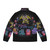 Fantasy Final Puffer Jacket with 8-bit pixel art design - Back