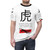 A stylish t-shirt featuring the Chinese zodiac tiger sign in a vintage, black and white design with red accents. - men front