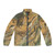 Puffer jacket featuring wandering azhdarchid pterosaurs, extinct flying reptiles from the prehistoric era