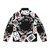 Falling Cards Puffer Jacket featuring playing card designs - Back