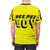 Absurd yellow and black t-shirt with quirky "Pee Pee Boy" typography - men back