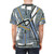 T-shirt featuring abstract, surrealist-inspired artwork in a collage style, inspired by the experimental mixed media techniques of German-American artist Jimmy Ernst. - men back