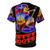 Colorful AOP t-shirt featuring electric guitar, boots, and Nashville-inspired design - Back