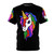 Colorful graphic t-shirt featuring a vibrant rainbow unicorn design