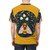 Vibrant gold and floral design t-shirt with buzzing bees, perfect for bee enthusiasts and nature lovers. - men back
