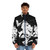 "Read or Die" anime-inspired puffer jacket with vintage 90s design - men front