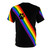 Rainbow-colored t-shirt with a playful puppy design, perfect for LGBTQ+ pride and role-play activities. - Back