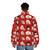 A stylish puffer jacket featuring the faces of a music diva by artist Alejandro Mogollo - men back