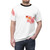 Colorful graphic t-shirt design featuring cherry blossoms and adorable goldfish - men front