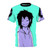 Spooky Jeff the Killer character portrait graphic on a quality t-shirt