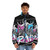 Puffer jacket with 80s dance music inspired design - men front