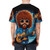 Retro cartoon-style t-shirt featuring a design inspired by Jeff Lynne and Electric Light Orchestra's hit song "Mr. Blue Sky" - men back