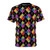Colorful retro-style diamond pattern graphic printed on a quality t-shirt
